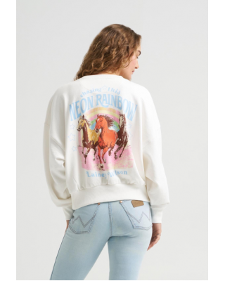 Wrangler - Lainey Wilson Neon Rainbow White Jumper