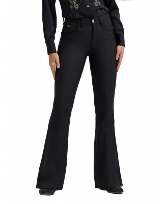 Wrangler - Lainey Wilson Black Polywrancher Flare Trousers