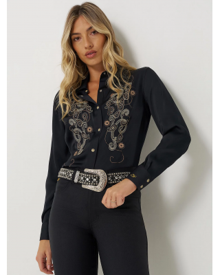 Wrangler - Lainey Wilson Black Satin Shirt