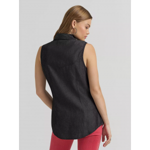 Wrangler - Lainey Wilson Distressed Sleeveless Shirt Wrangler - Lainey Wilson Distressed Sleeveless Shirt