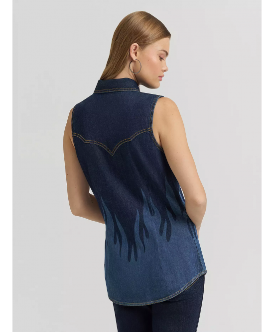 Wrangler - Lainey Wilson Sleeveless Shirt w/ Flames