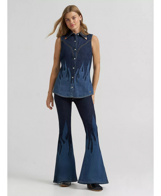 Wrangler - Lainey Wilson Sleeveless Shirt w/ Flames
