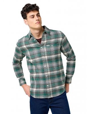 Wrangler - Brushed 1 Pocket Cotton Shirt Green