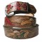 Leather Belt - Flying Eagle Red Scroll