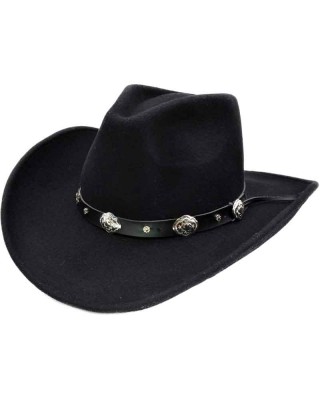 Wool Concho Black Hat