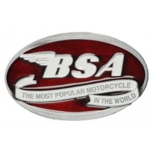 Belt Buckle - BSA Oval Scroll Dark Red