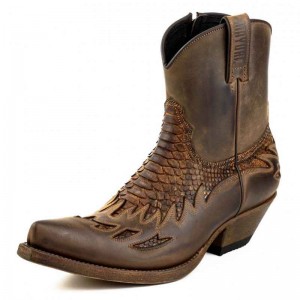 Mayura 012 Ankle Cowboy Boot Leather Genuine Snakeskin - Tierra