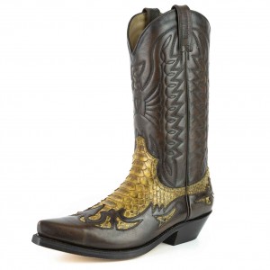 Mayura 1935 2-Tone Brown Leather/Camel Snakeskin