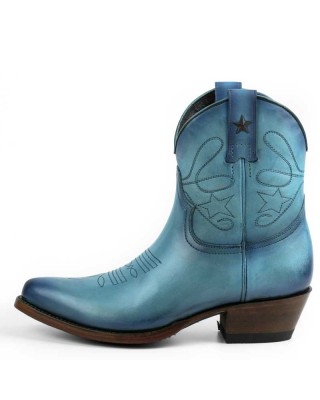 Mayura 2374 Turquoise Ladies Cowboy Ankle Boots