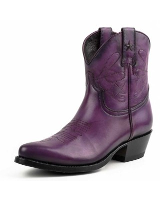 Mayura 2374 Purple Ladies Cowboy Ankle Boots