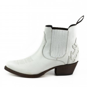 Mayura 2487 Marilyn White Ladies Cowboy Ankle Boots