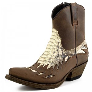 Mayura 012 Sadale/Natural Ankle Cowboy Boot Leather Genuine Snakeskin