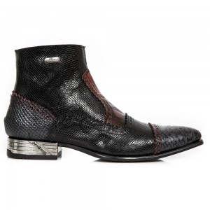 New Rock - M.NW133-S7 - Piton Faux Snakeskin Cowboy Boots