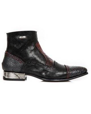 New Rock - M.NW133-S7 - Piton Faux Snakeskin Cowboy Boots