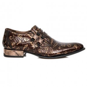New Rock - M.NW228-S23 Bronze Floral Shoes