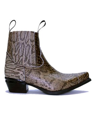 New Rock - M-7953-C40 - Brown Faux Snakeskin Ankle Boots