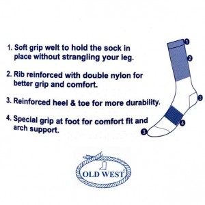 Old West - Children's Boot Socks - OWS202 Calf Socks 3 Pack Old West - Children's Boot Socks - OWS202 Calf Socks 3 Pack